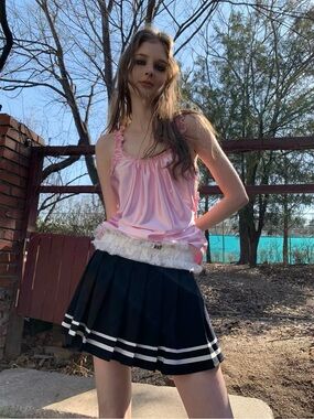 Universe Lace Floral Mesh Mini Skirt Size S